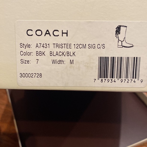 Coach Tristee Black Rain Boots Size 7M - Picture 8 of 15